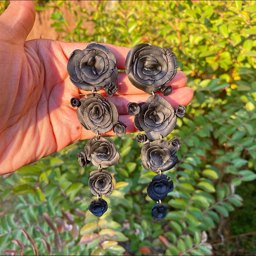 Black Rose Earrings